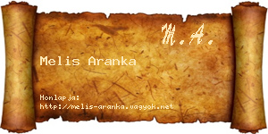 Melis Aranka névjegykártya